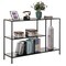 Modern Display Metal Console Table with Open Shelfs, for Dining, Entryway and Hallway, Black
